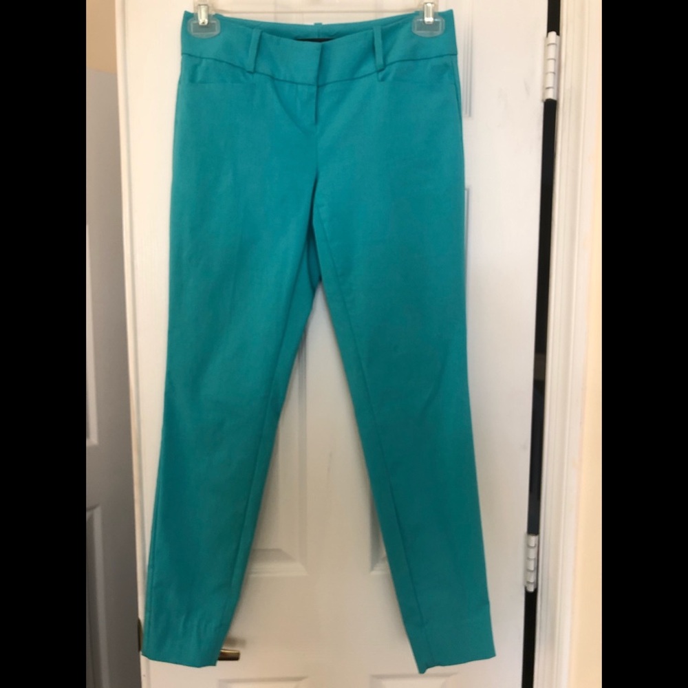 Turquoise Stretch Ankle Panta